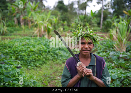 Kleiner Junge Tari Valley Southern Highlands-Papua-Neuguinea Stockfoto