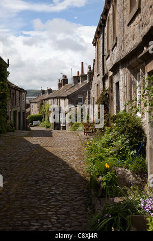 Blick auf hübsche Straße, Kammer Ende Falten, Grassington, North Yorkshire, England. UK Stockfoto