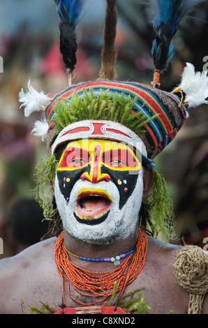 Westlichen Hochländer an Hagen zeigen im westlichen Hochland Papua-Neuguinea Stockfoto