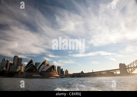 Ansicht des Sydney Opera House, eine Fähre entnommen. Stockfoto