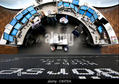 Handelssaal der Börse Frankfurt, Hessen, Deutschland. Stockfoto