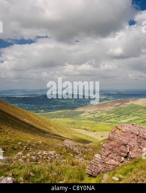 Blick nach Norden von den Bergen Galty über Glen of Aherlow, County Tipperary, Irland Stockfoto