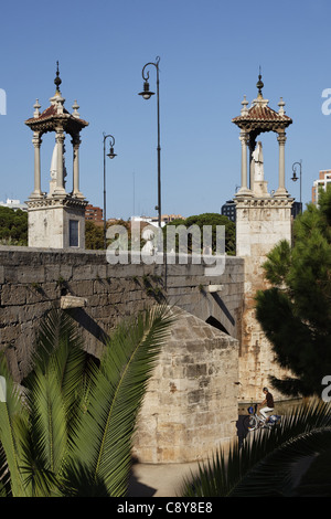 Puente del Mar, Römerbrücke, Valencia, Spanien Stockfoto