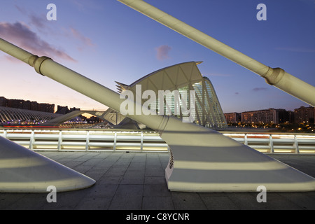 Stadt der Wissenschaften und Künste von Architekt Santiago Calatrava, Valencia, Spanien, Stockfoto