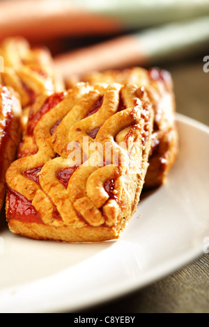 Wiener Cookies auf weißen Teller hautnah Stockfoto