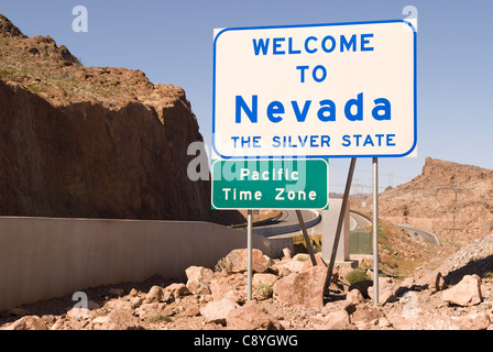 Willkommen in Nevada Schild USA Stockfoto