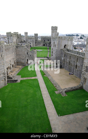 Caernarfon Castle Welt Erbe Website Gwynedd Nord wales uk Stockfoto