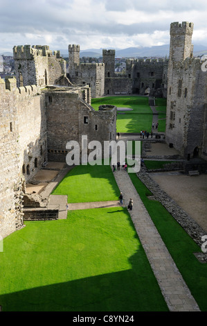 Caernarfon Castle Welt Erbe Website Gwynedd Nord wales uk Stockfoto