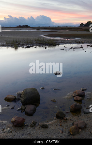 Sandy Bay bei Sonnenaufgang, Abel Tasman Nationalpark, Südinsel, Neuseeland Stockfoto