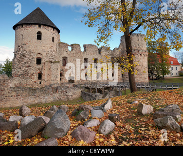 Die Burg Cesis, Lettland. Anfang des 13. Jahrhunderts. Stockfoto