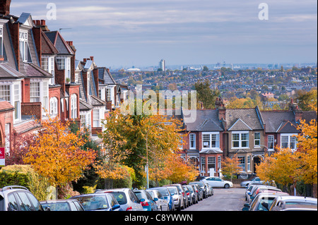 Wohnstraße, Muswell Hill, London, Vereinigtes Königreich Stockfoto