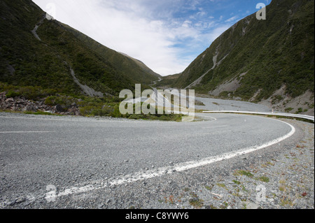 Highway 73, West Coast Road in Otira Viadukt, Arthurs Pass Nationalpark, Canterbury, Südinsel, Neuseeland Stockfoto