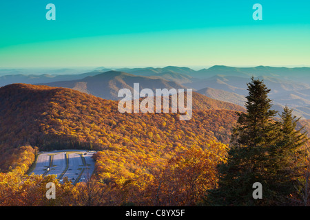 Abendlicht von der Spitze des Brasstown Bald in Georgien. Stockfoto