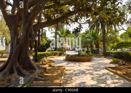 Korfu - Park und Gärten zwischen Kolla Square und Burggraben. Stockfoto