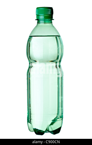 Nahaufnahme von einer leeren Plastikflasche Stockfoto