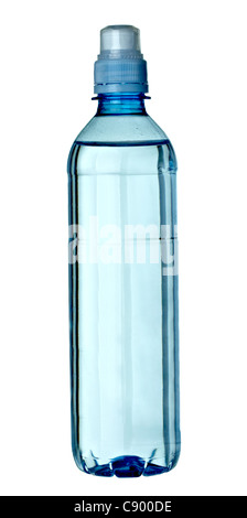 Nahaufnahme von einer leeren Plastikflasche Stockfoto