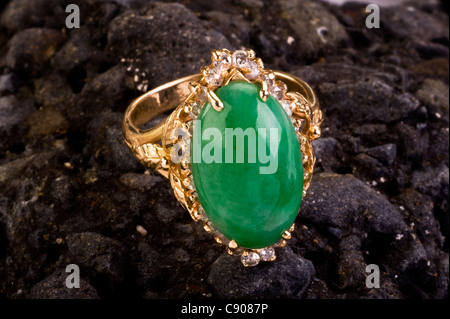 Imperialen grünen Jade Ring. Stockfoto