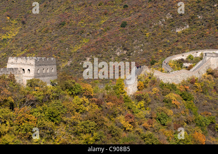 Chinesische Mauer bei Mutianyu nahe Beijing China Stockfoto