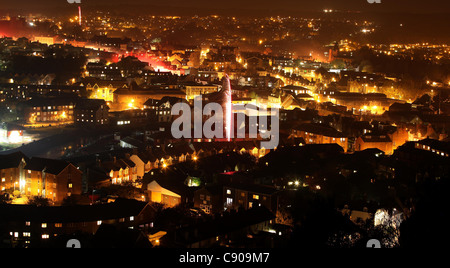 Gesamtansicht von Lewes während dort Bonfire Night feiern 2011. Bild von James Boardman. Stockfoto