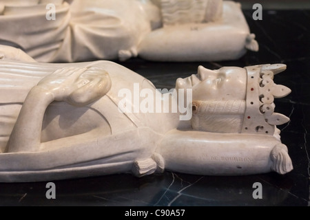 Bildnis von Jeanne de Bourbon, Ehefrau von König Charles V, auf ihrem Grab in der Basilika Saint-Denis, Saint-Denis, Ile-de-France, Frankreich Stockfoto