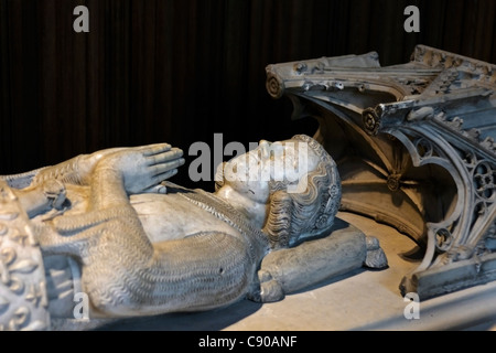 Bildnis und Grab von Charles Comte d'Etampes, Basilika Saint-Denis, Saint-Denis, Ile-de-France, Frankreich Stockfoto