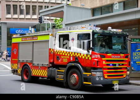 New-South.Wales Löschfahrzeug Rettung Hunter street, Sydney, Australien Stockfoto