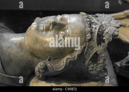 Bildnis und Grab von König Louis X (le Hutin), Basilika Saint-Denis, Saint-Denis, Ile-de-France, Frankreich Stockfoto