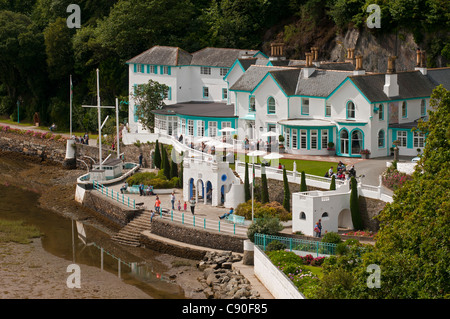 Das Dorf Portmeirion, gegründet von walisischen Architekt Sir Clough Williams-Ellis im Jahre 1926, Wales, UK Stockfoto