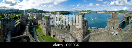 Panorama des Conwy Castle in Conwy, Wales, UK Stockfoto