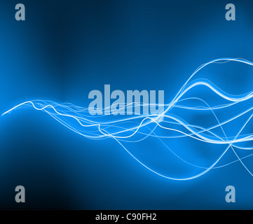 illustrierte futuristische Hintergrund ähnlich BlueMotion verschwommen Neonlicht Kurven Stockfoto