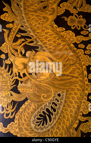 Thian Hock Keng Tempel Türlackierung Stockfoto