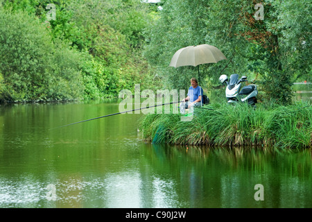 Amiens Hortillonages Angeln Frankreich Stockfoto