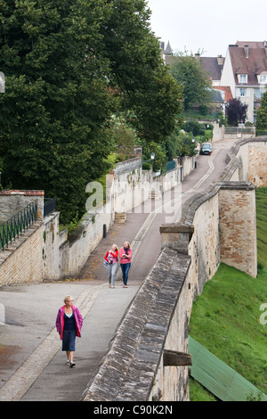 Stadtmauer von Langres in Frankreich Stockfoto