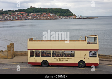 Doppeldecker-Bus, Scarborough, North Yorkshire, UK. Stockfoto