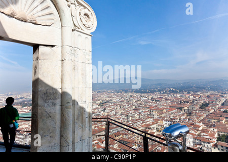Blick über Florenz von der Kathedrale Santa Maria del Fiore, Florenz, Italien Stockfoto