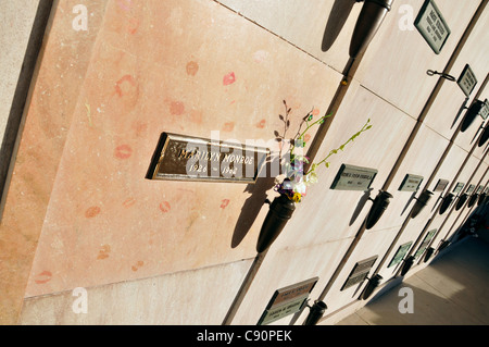 Urne von Marilyn Monroe in Westwood Memorial Cemetery in Los Angeles, Kalifornien, USA, Amerika Stockfoto