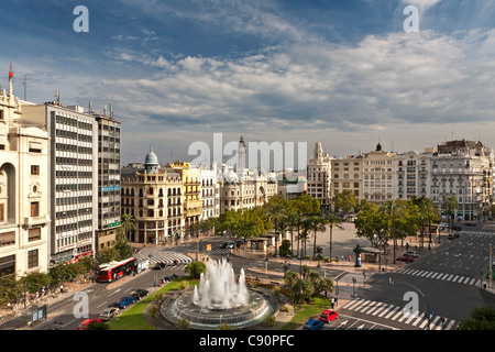 Rathausplatz, Plaza del Ayuntamiento, Valencia, Spanien Stockfoto