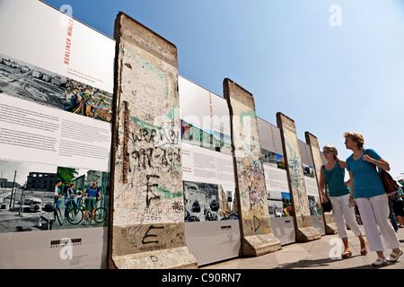 Ausstellung der Berliner Mauer am Potsdamer Platz, Berlin, Deutschland Stockfoto
