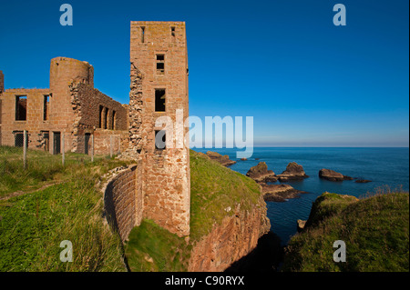 Slains Castle in der Nähe von Cruden Bay, Aberdeenshire, Schottland Stockfoto