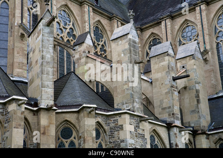 Außenansicht des Altenberger Doms, ein ehemaliges Zisterzienserkloster, Altenberg, Bergisches Land, Nordrhein-Westfalen, Deutschland Stockfoto