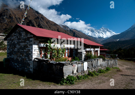 Thyangboche Kloster befindet sich nahe dem Dorf Phortse im Everest-Nationalpark auf dem Weg zum Basislager. Gegründet wurde es als Stockfoto