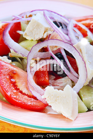 Salat mit Feta-Käse und Tomate Stockfoto