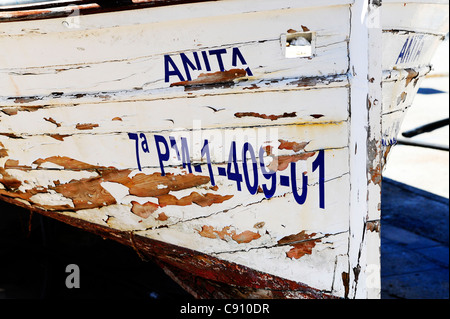 Einem alten Holzboot in Puerto de Soller, Mallorca. Stockfoto