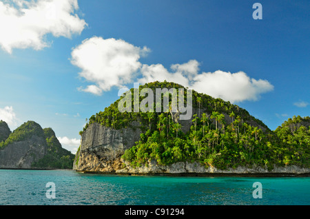 Wayag Inseln, Raja Ampat Inseln in der Nähe von West-Papua, Indonesien im Korallen-Dreieck, Pazifischen Ozean. Stockfoto