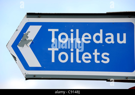 Toilette anmelden Englisch und Walisisch Porthmadog Gwynedd Nord-wales Stockfoto