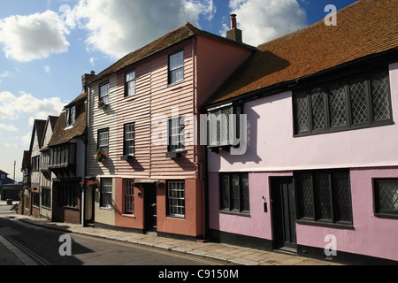 Clapboarded alte Häuser alle Heiligen Straße, Hastings, East Sussex, South Coast, England, UK Stockfoto