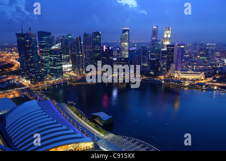 Blick auf die Bucht von Marina Bay Sand Hotel, Singapur Stockfoto