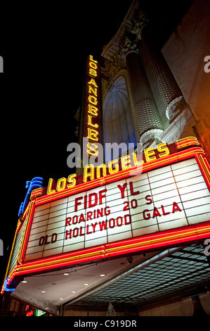 Das Los Angeles Theater auf 615 South Broadway, Los Angeles, Kalifornien, USA (nächtliche Schuss) Stockfoto