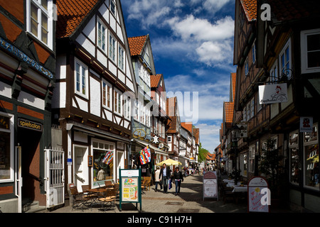 Fachwerkhäusern in der historischen alten Stadt Celle, Niedersachsen, Deutschland, Europa Stockfoto