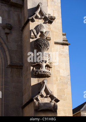 Bath Abbey Fassade Detail Stockfoto